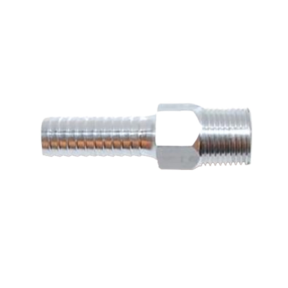 Attwood Universal Aluminum Fuel Hose Fitting, 3/8" NPT x 3/8" Barb – Taiwan Made