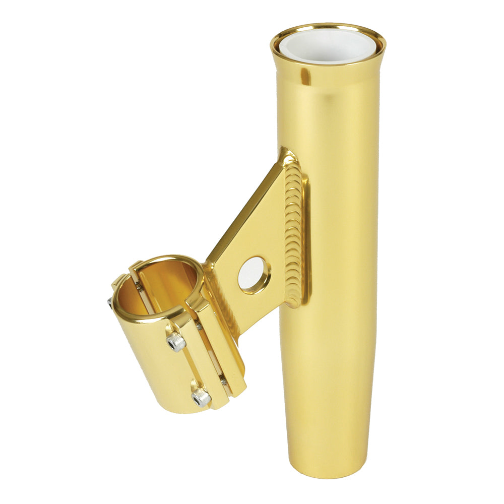 Lee's Tackle Clamp-On Rod Holder, Gold Anodized Aluminum, Vertical Mount