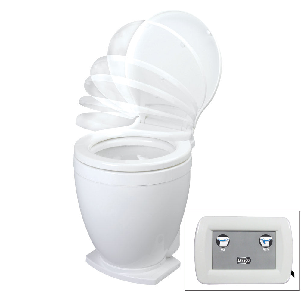 Jabsco Lite Flush Electric Marine Toilet, 12V with Multi-Function Control Panel