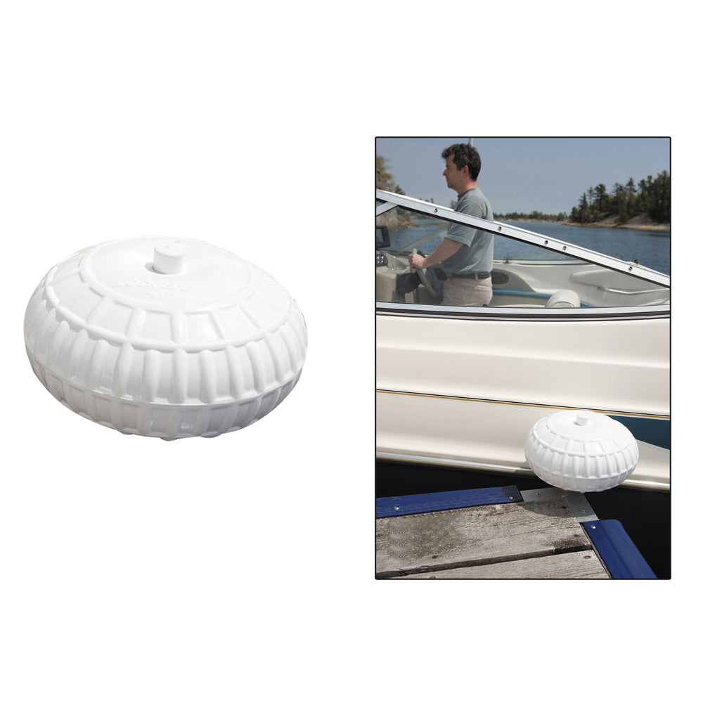 Dock Edge Inflatable Dock Wheel, 12" White, Corner Mount