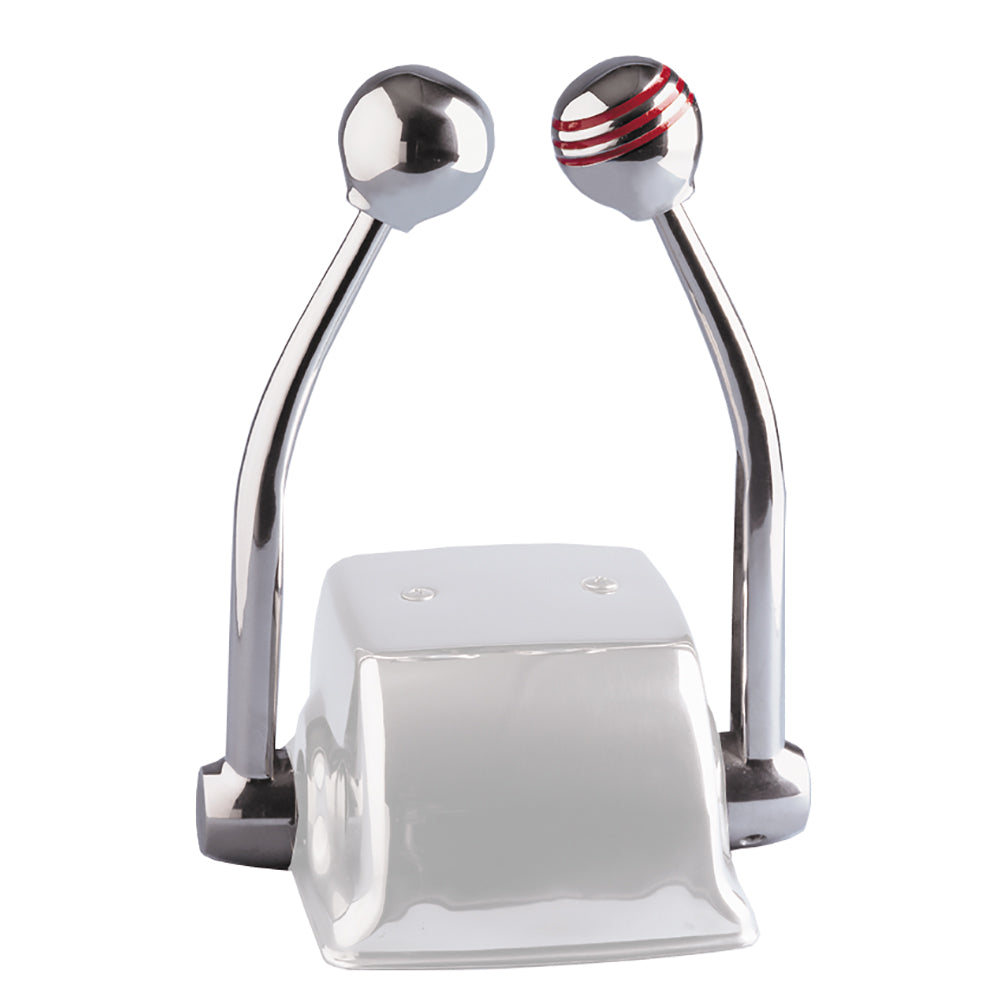 Schmitt Marine Standard Control Arm Set w/ Red Throttle & Plain Shift Knobs