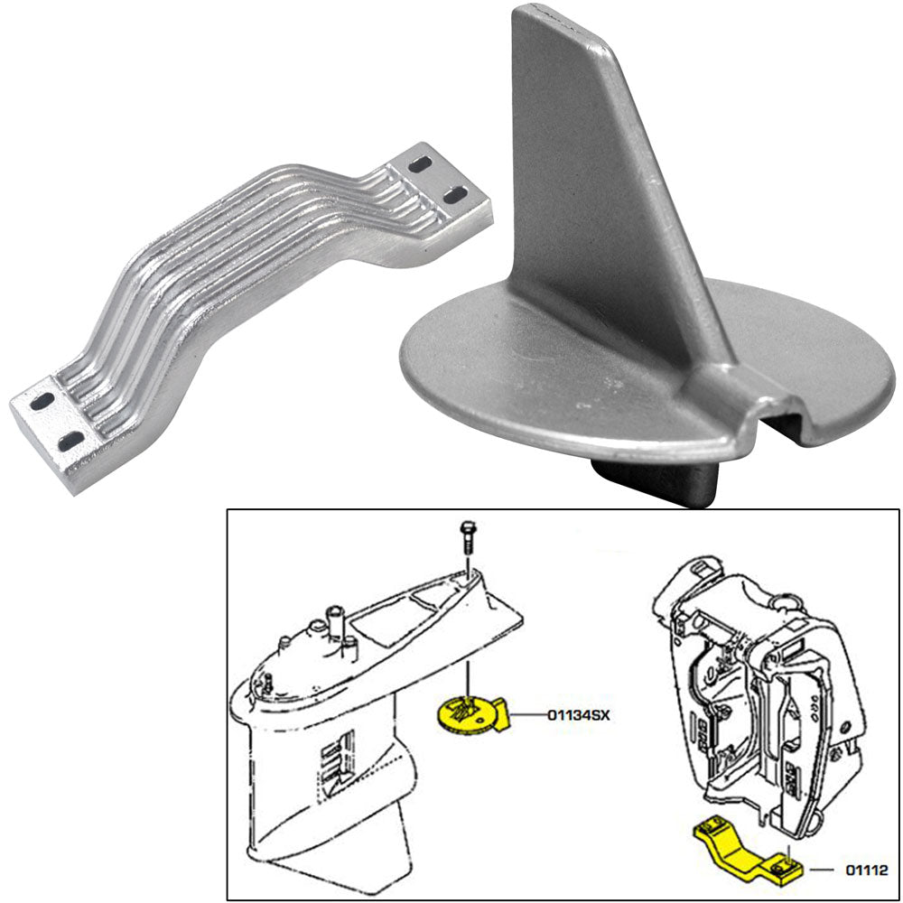 Tecnoseal Anode Kit for Yamaha 150-200HP LHR Outboards, Aluminum - Made in Italy