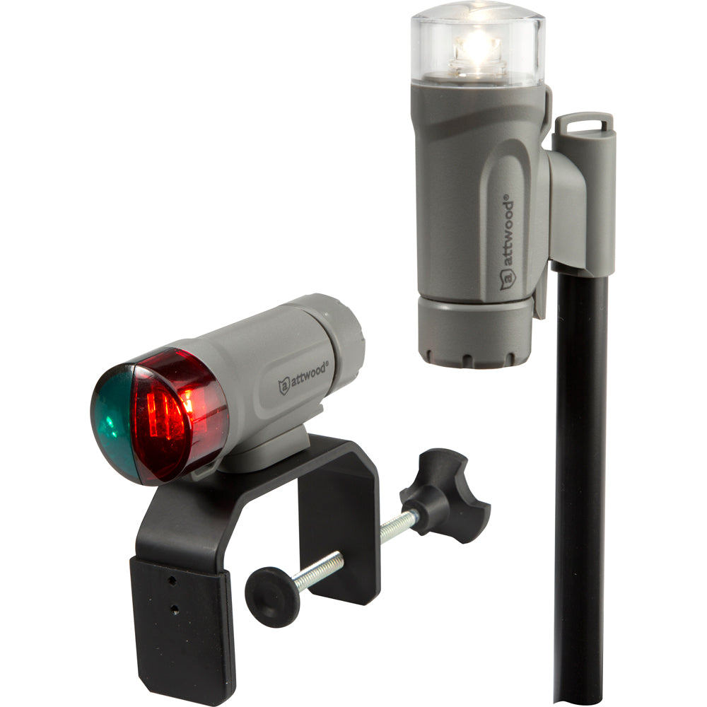 Attwood Clamp-On Portable LED Navigation Light Kit, Marine Gray