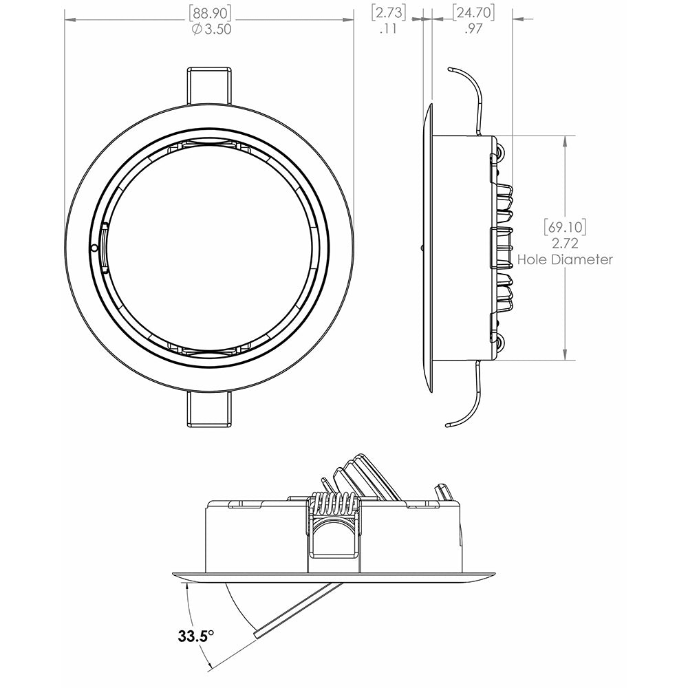 Lumitec Mirage Positionable Down Light RGBW Dimming 10-30vDC