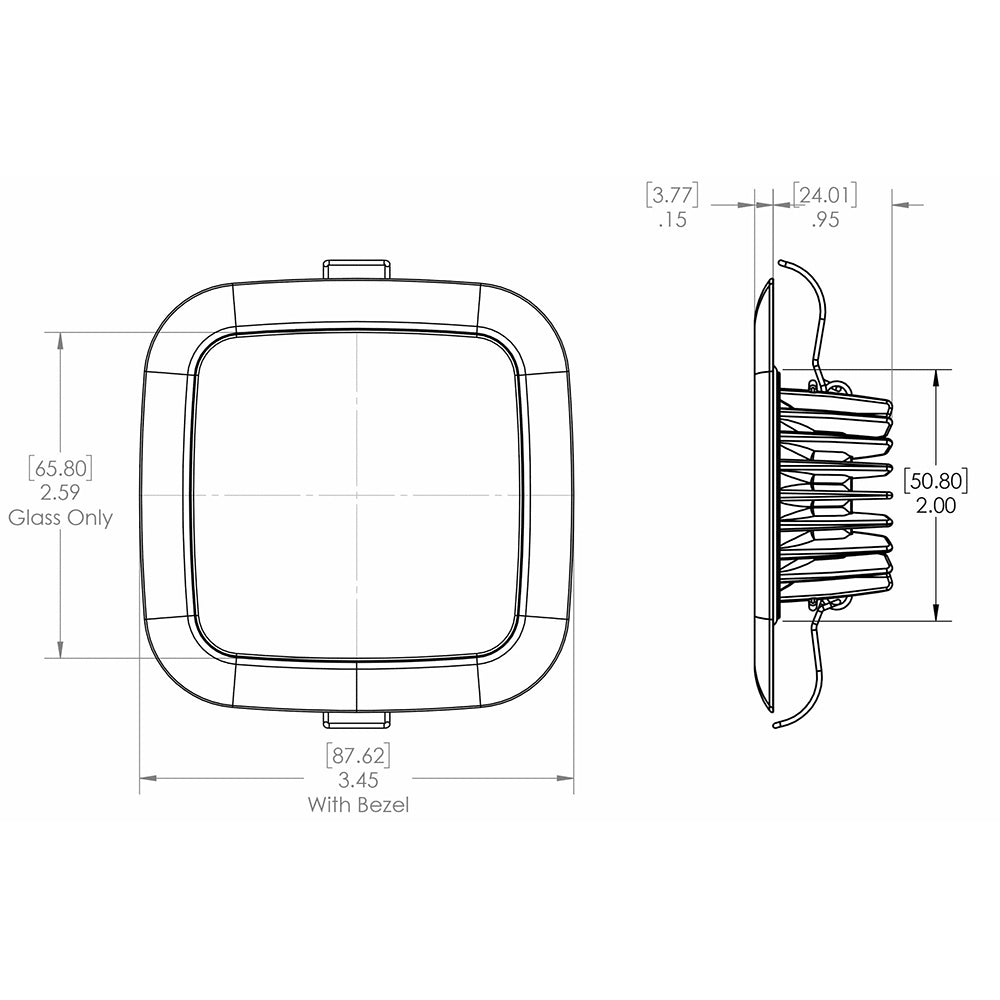 Lumitec Mirage Square LED Down Light, RGBW, White Bezel, IP67