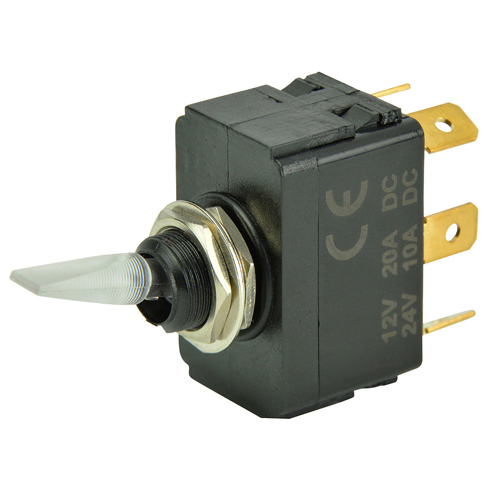 BEP Marine SPDT Lighted Toggle Switch, ON/OFF/ON, 12V/25A, Marine-Grade