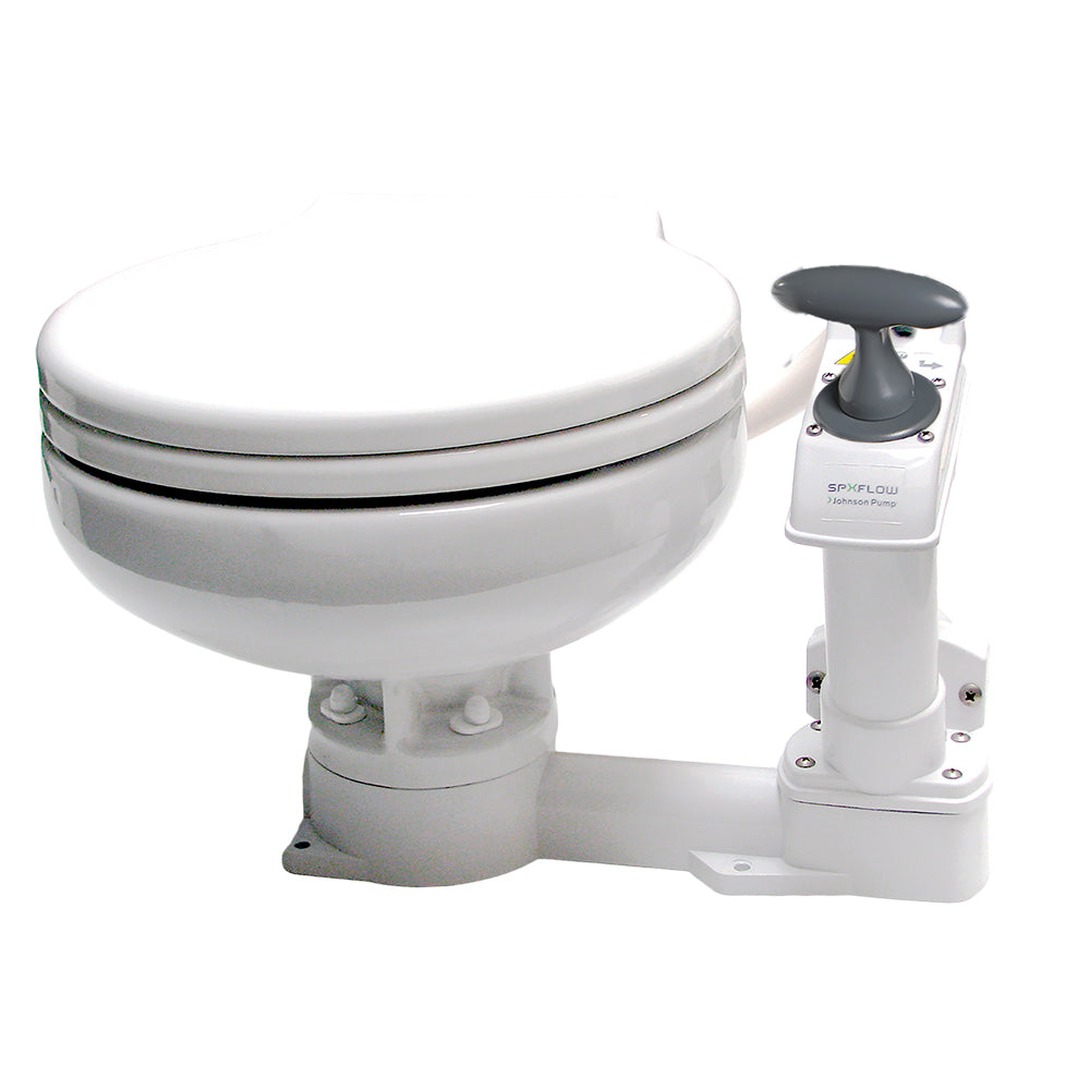 Johnson Pump AquaT Manual Marine Toilet, Super Compact – 19 lbs, 2-Year Warranty