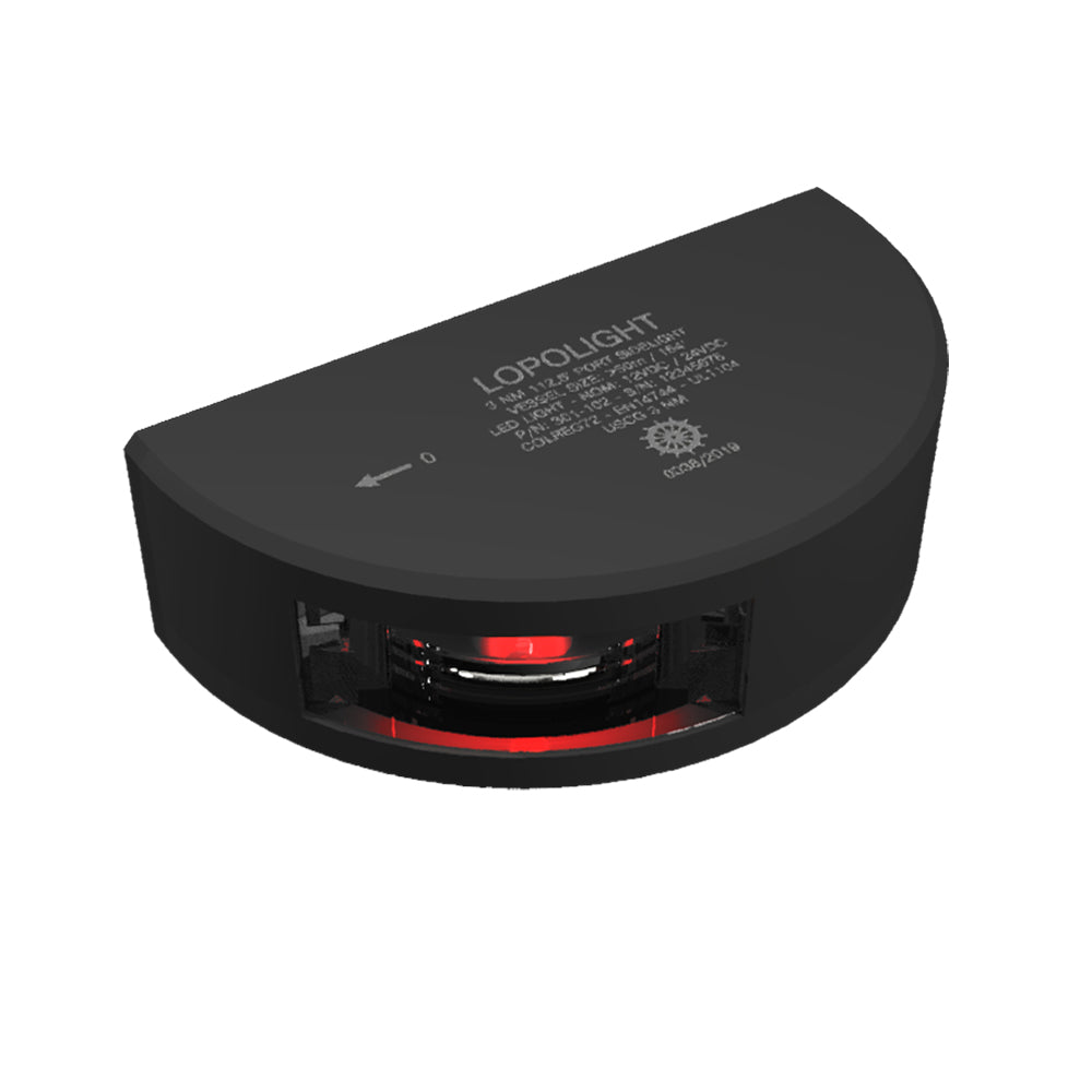 Lopolight Series 301-102 Port Sidelight, 3NM, Red, USCG Certified