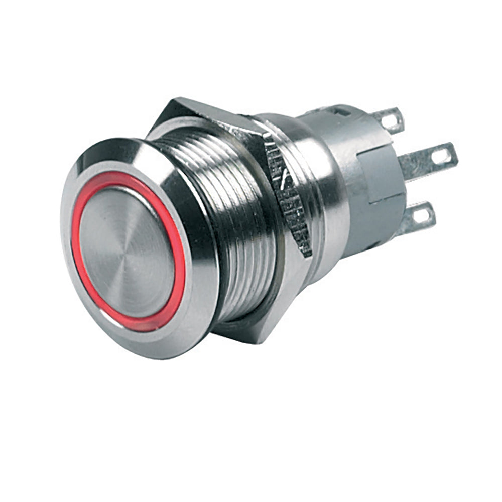 BEP Marine Momentary Push-Button Switch, 24V Red LED – IP67 Rated