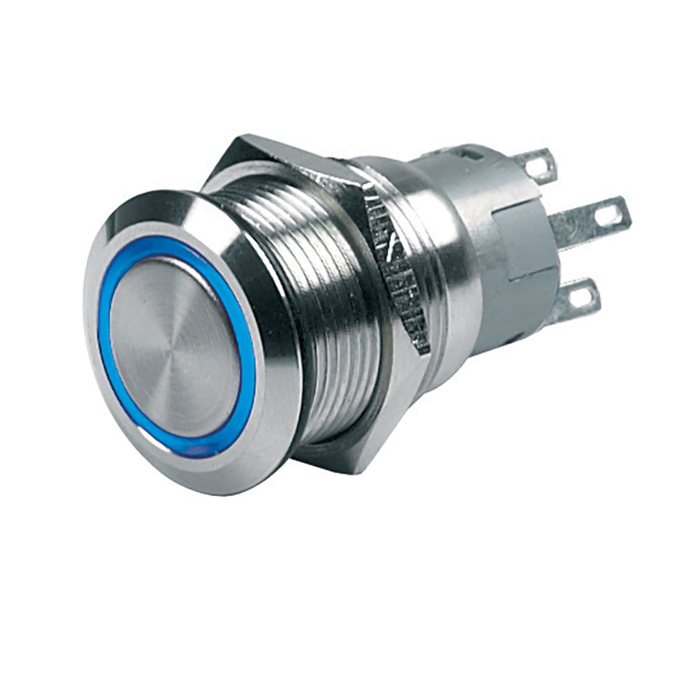 BEP Marine 24V Momentary Push-Button Switch, Blue LED, IP67