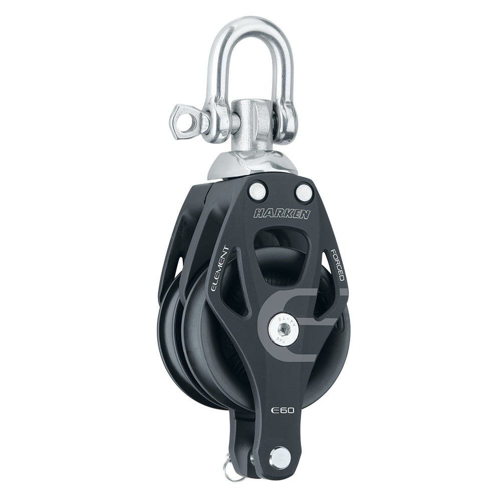 Harken 60mm Double Aluminum Element Block w/Swivel & Becket, 3032 lb Load