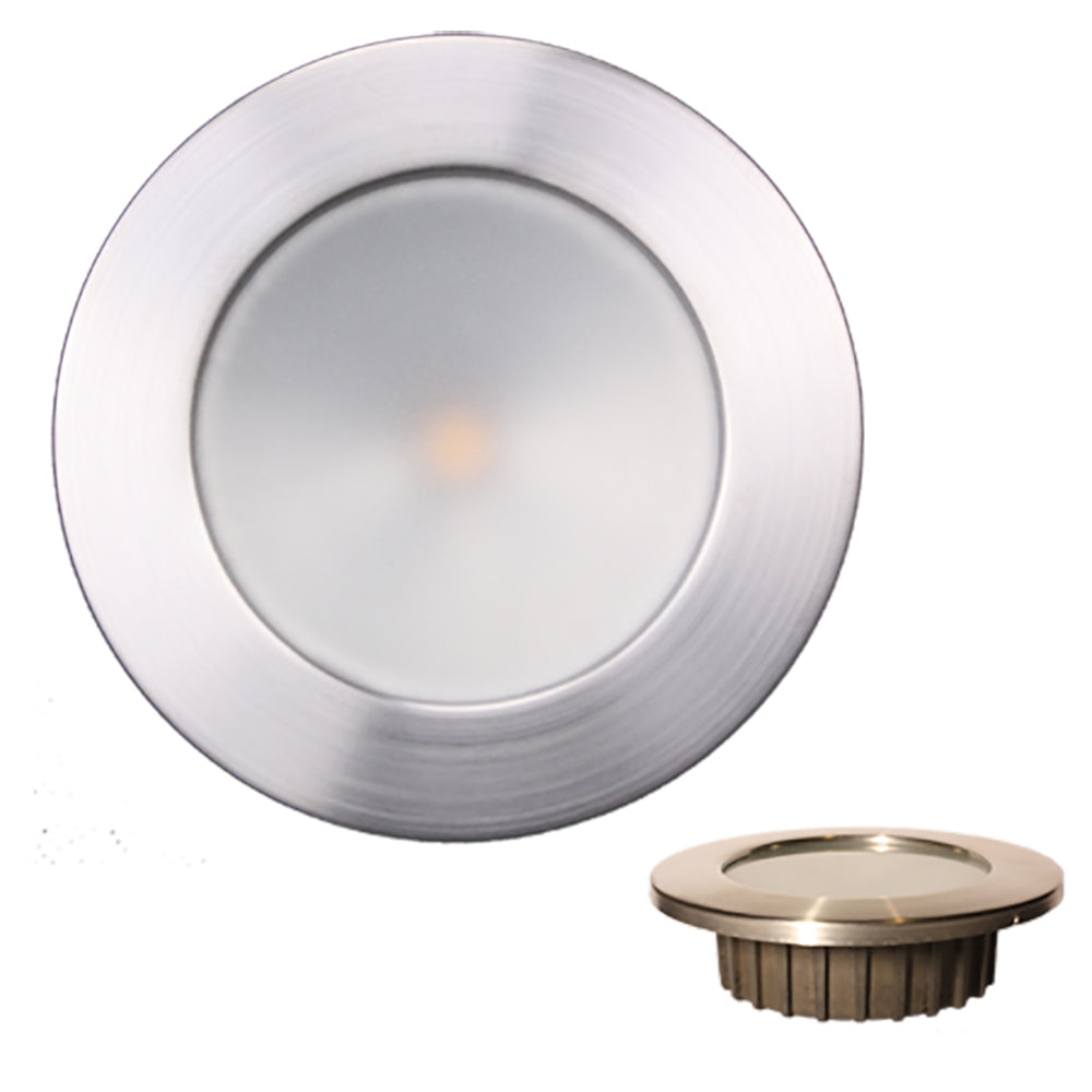 Lunasea “ZERO EMI" Recessed 3.5" LED Light - Warm White w/Brushed Stainless Steel Bezel - 12VDC