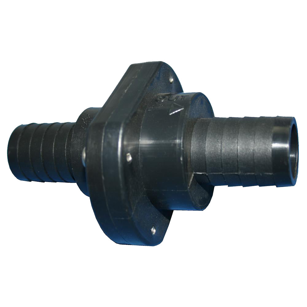 T-H Marine Double Barb Inline Scupper Check Valve, 1-1/8" Black