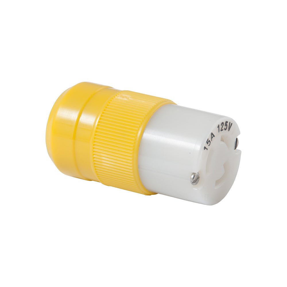 Marinco 15A 125V Locking Shore Power Connector, Yellow – UL Listed