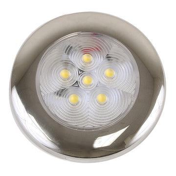 Scandvik B3 Surface Mount LED Downlight, Cool White, IP67 – SS Trim