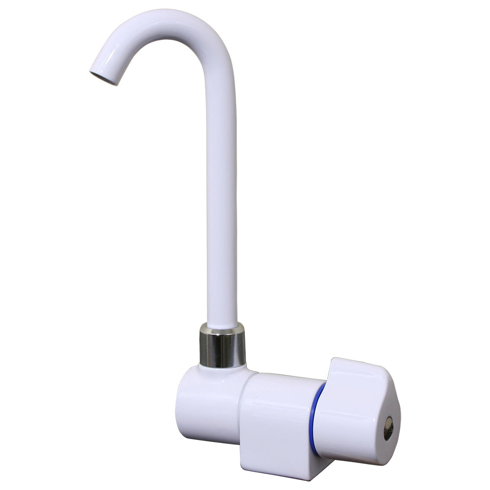 Scandvik Tall Folding Cold Water Tap, White Powder Coat - 10182P