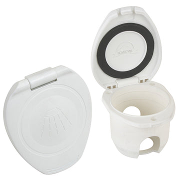 Scandvik 12104P Recessed Shower Cap and Cup Assembly, White