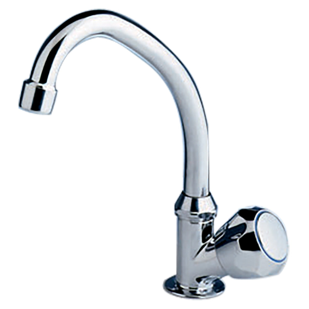 Scandvik Standard Cold Water Tap with Swivel J Spout, Chrome-Plated Brass