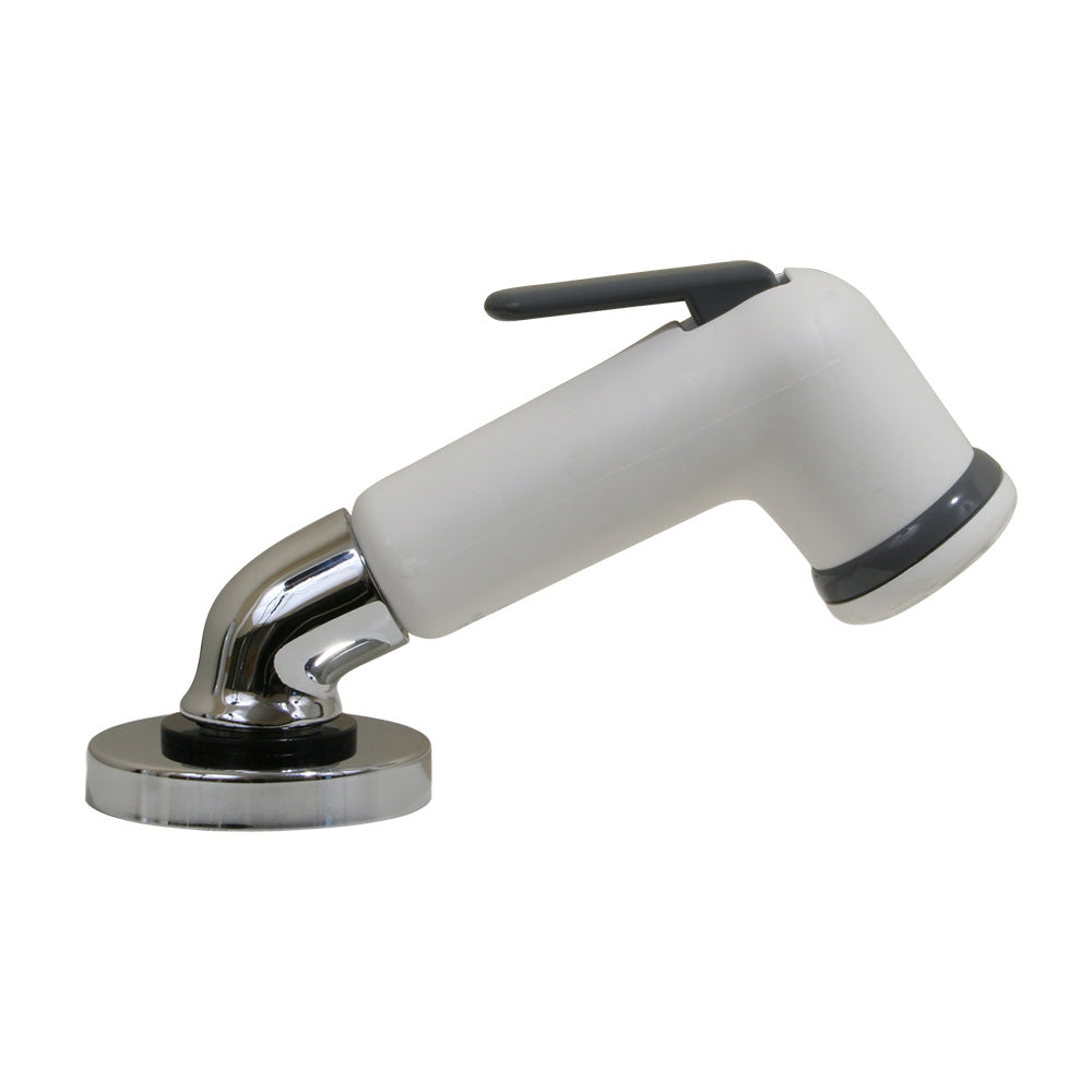 Scandvik Standard Elbow Sprayer, White w/ 6' Hose & Counter-Top Holder