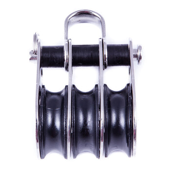 SeaSure 25mm Plain Bearing Treble Block with Shackle, 1250kg Load