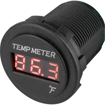 Sea-Dog Round Red LED Temperature Meter, 12-24VDC, IP67 Waterproof