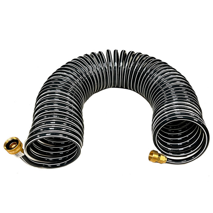 Trident Marine Coiled Wash Down Hose with Brass Fittings, 25 ft.