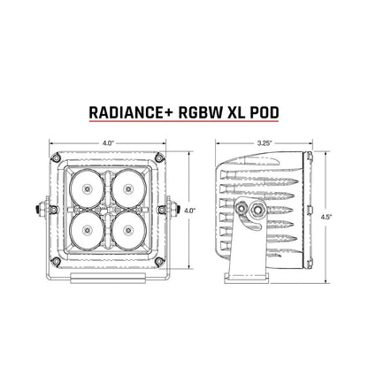 RIGID Industries XL Radiance+ RGBW Pods, 4" Spot Drive (Pair)