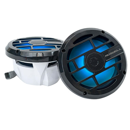 Roswell Marine R Series 7.7" 80W RMS RGB LED Marine Speakers, Anthracite