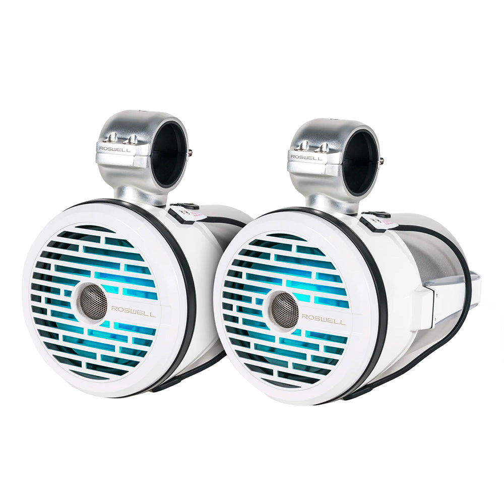 Roswell Marine R1 8" Tower Speakers, White, 100W RMS, Klippel Certified