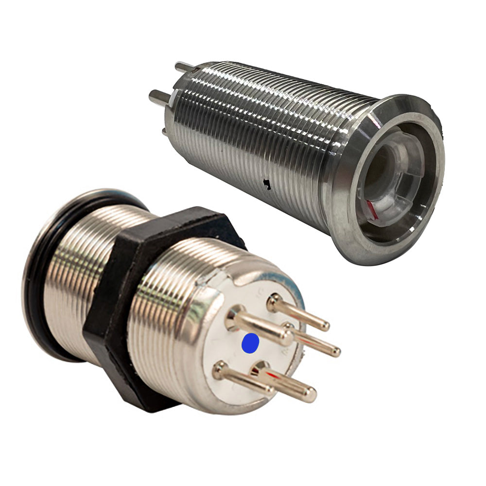 Bluewater 9059-3113 22mm Inrush Push Button Switch, 3-Position, Blue/Green/Red LED