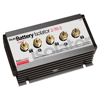 ProMariner Battery Isolator, 70 Amp, 2 Alternator, 3 Battery, Made in USA