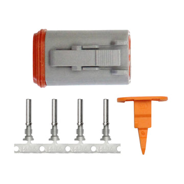 Pacer DT Deutsch Plug Repair Kit, 4-Cavity, 14-18 AWG, IP68/IP6K9K