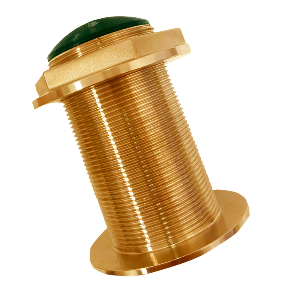 Echonautics Bronze Low-Profile Thru-Hull Medium-Frequency CHIRP Transducer - 600W, 18&deg; Tilt, 80-130kHz