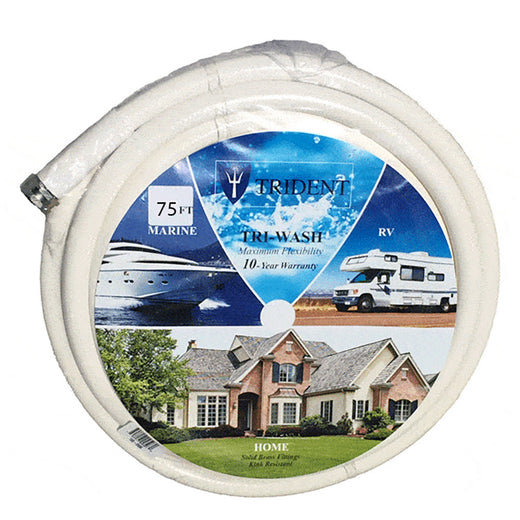 Trident Marine 5/8 in. ID x 75 ft. Wash Down/Camper Hose with Fittings, Part 168-0580-75