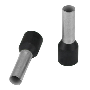 Pacer 10 AWG Wire Ferrules, Black, 12mm Length, 25 Pack