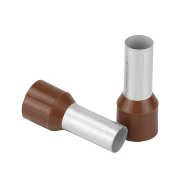Pacer 4 AWG Brown Insulated Wire Ferrule, 16mm Length (10-Pack)