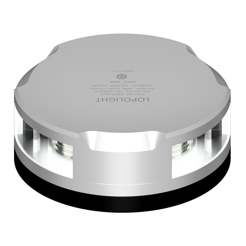 Lopolight Masthead/360-Degree Light, 2NM White, Silver Housing with FB Base