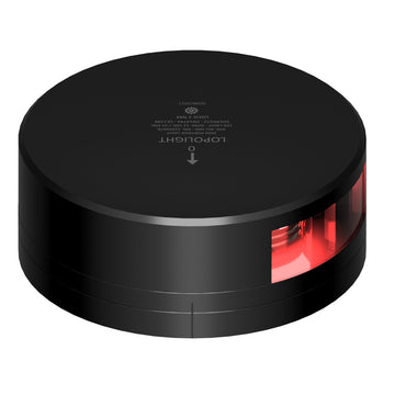 Lopolight 2NM Red Port Navigation Light, Black Housing with FB Base