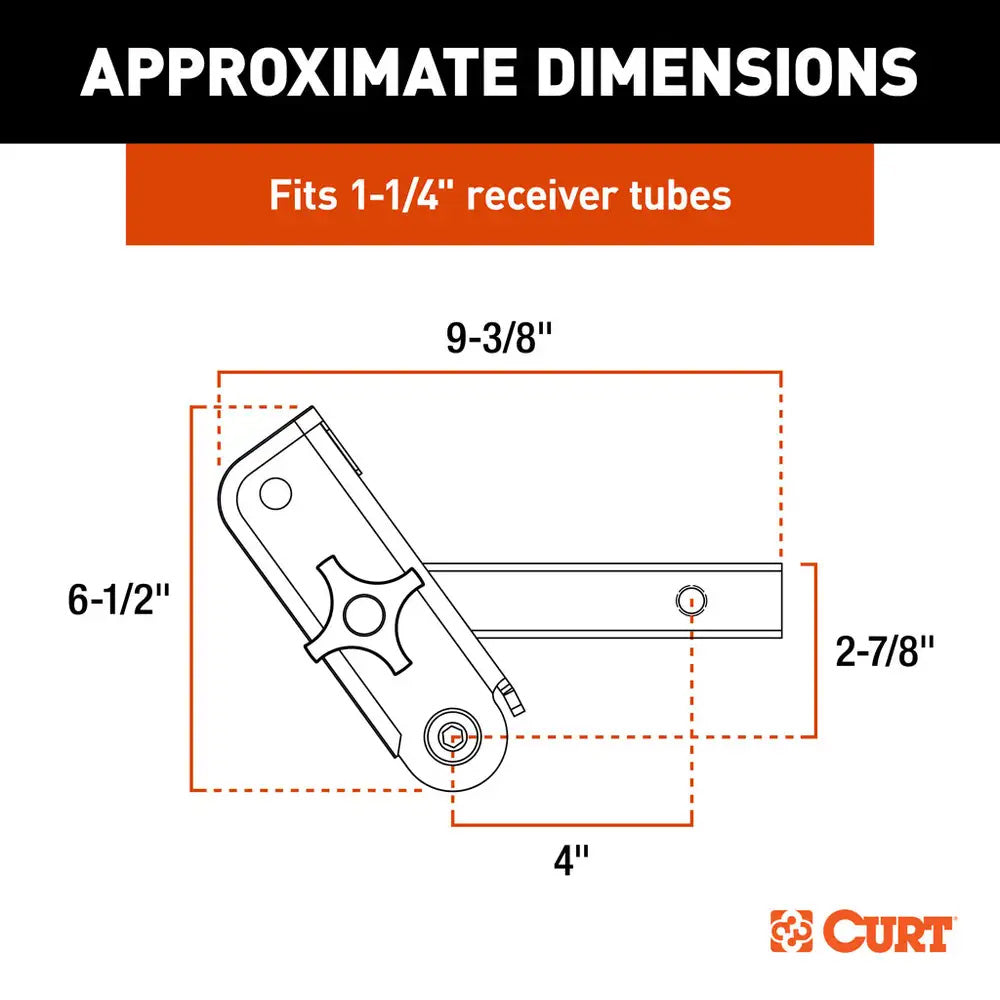 CURT 18401 ActiveLink Receiver Shank, 1-1/4" 3500 lbs GTW