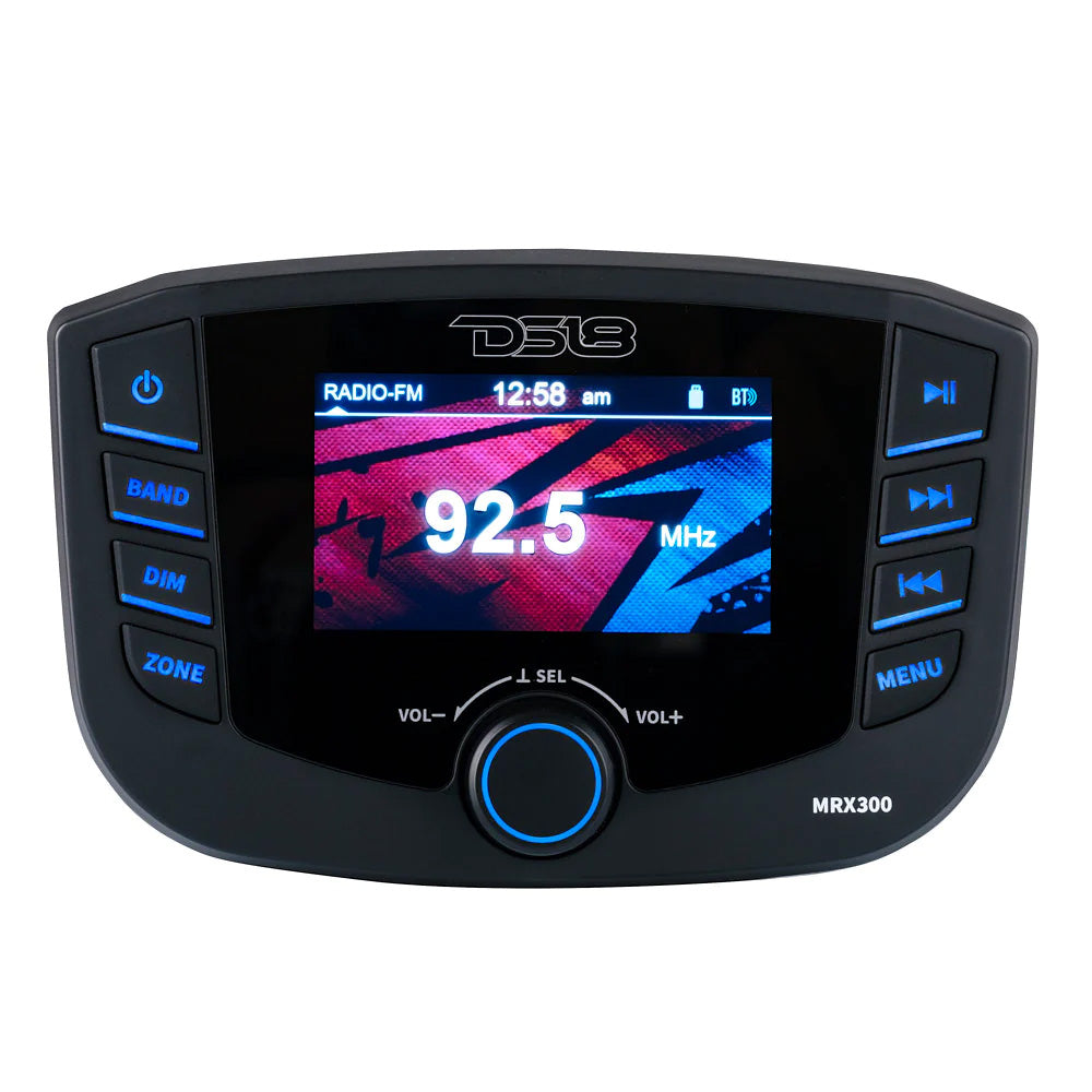 DS18 MRX300 Marine Head Unit with 3 in. TFT Screen and Bluetooth