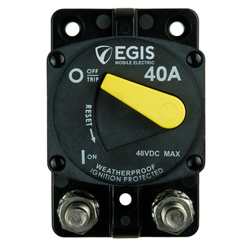 Egis Mobile Electric 87 Series Surface Mount Circuit Breaker, 40A, 48VDC, IP66