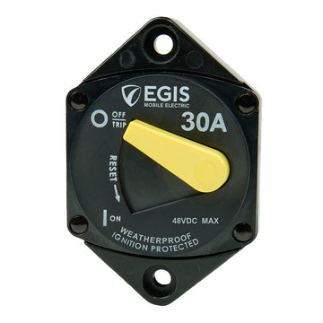 Egis Mobile Electric 87 Series Panel Mount Circuit Breaker, 30A 48Vdc, IP66