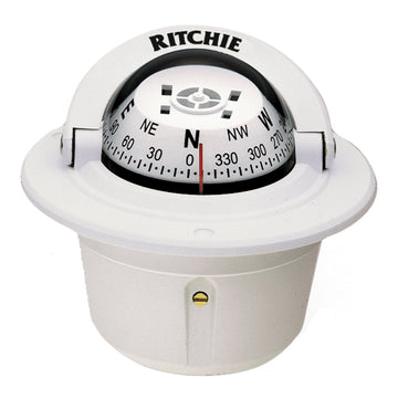 Ritchie F-50W Explorer Flush Mount Compass - White