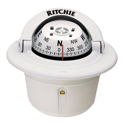 Ritchie Explorer Flush Mount Compass, 2 3/4 Inch White Dial
