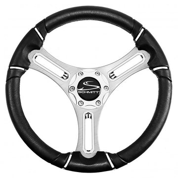 Schmitt Marine Torcello 14" Steering Wheel - Black Polyurethane w/ Chrome Trim