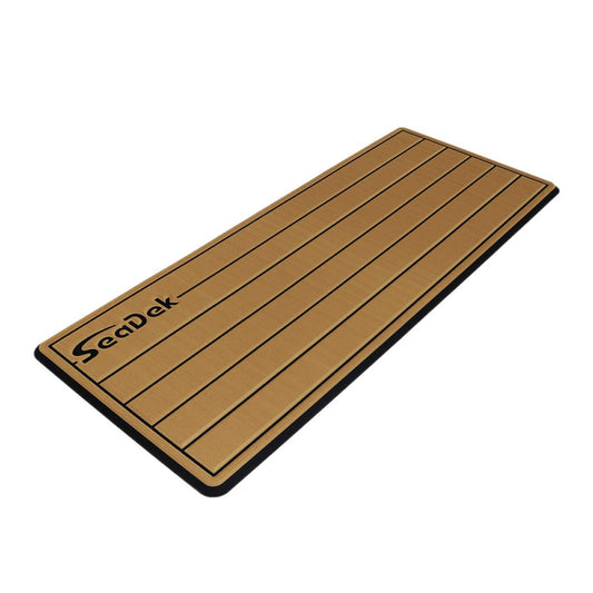 SeaDek 14" x 36" 20mm Dual Density Small Teak Helm Pad w/SeaDek Logo - Brushed Texture - Mocha/Black (355.6mm x 914.4mm x 20mm)