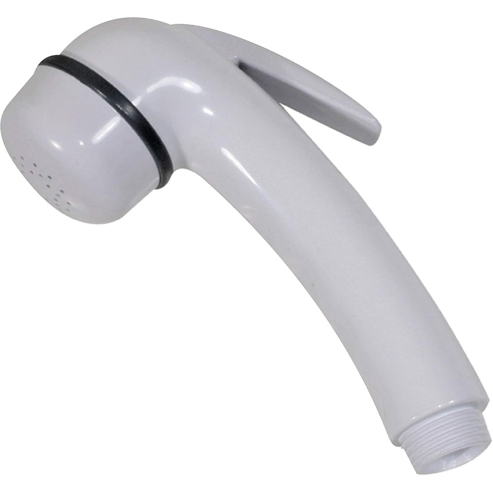 Scandvik Euro Shower Handle Straight, White ABS, 1/2" NPS-M