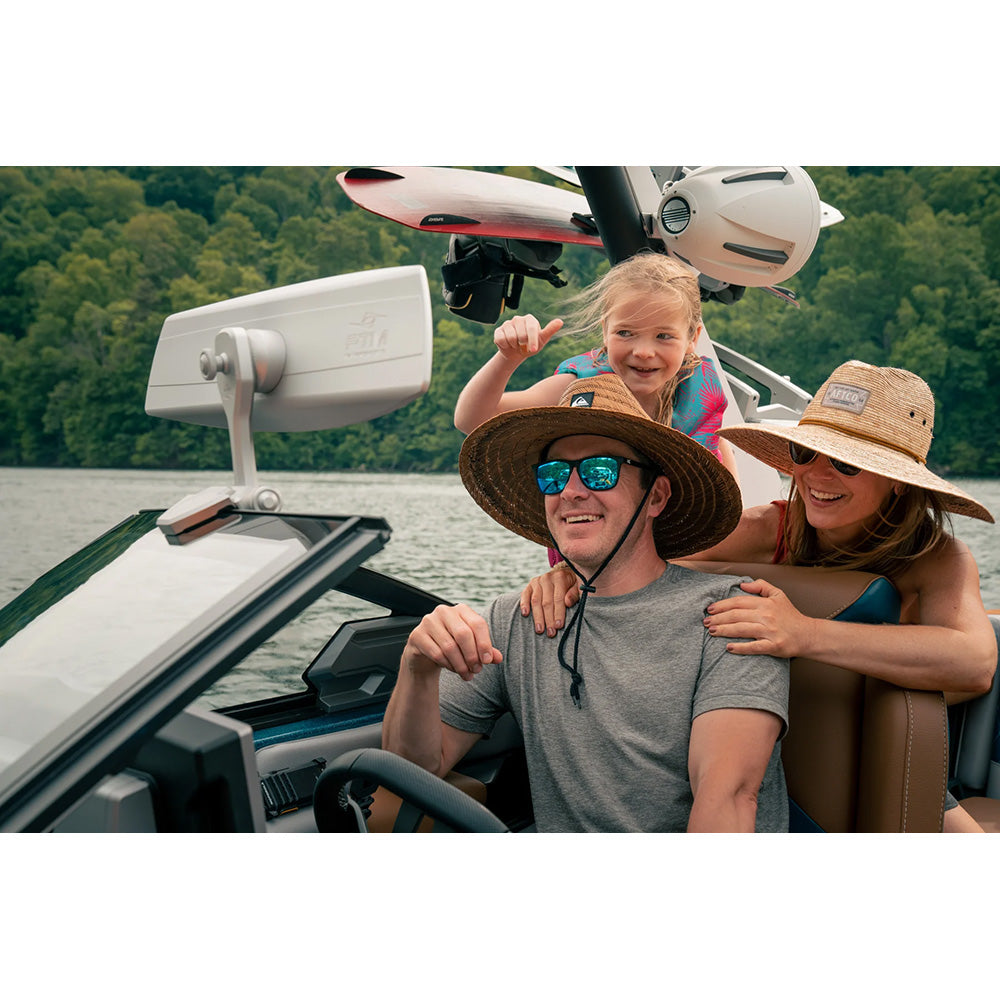 PTM Edge VR-140 Elite Panoramic Boat Mirror, 6"x20" 140-Degree View, Black