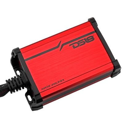DS18 MP.4A 4-Channel Class D Full-Range Marine Amplifier, 4 x 40W RMS