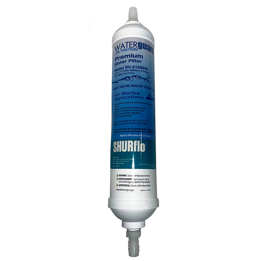 Shurflo by Pentair 11" City Water Entry In-Line Filter w/1/4" Barb Fittings